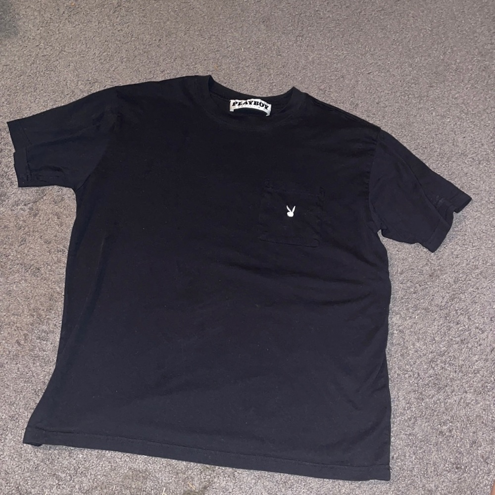 Black men’s medium playboy T-shirt.